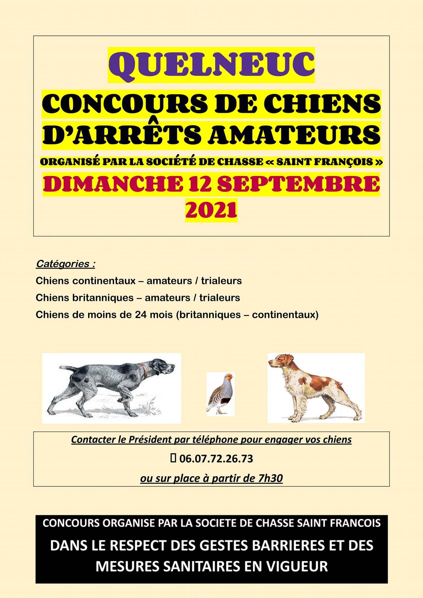 Concours amateur chien d'arret quelneuc